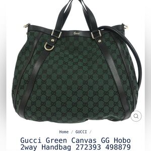 Gucci GG Monogram Canvas Shoulder Bag GREEN